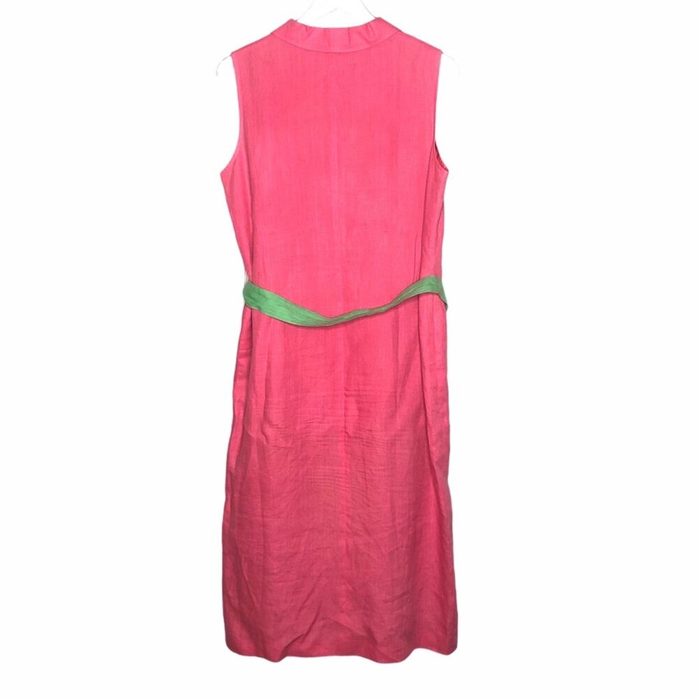 Talbots Irish Linen Sleeveless Shirt Dress Pink 14 - Picture 2 of 9